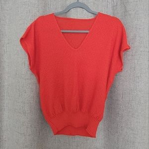 Vintage Red lightweight sweater shirt V neck size small